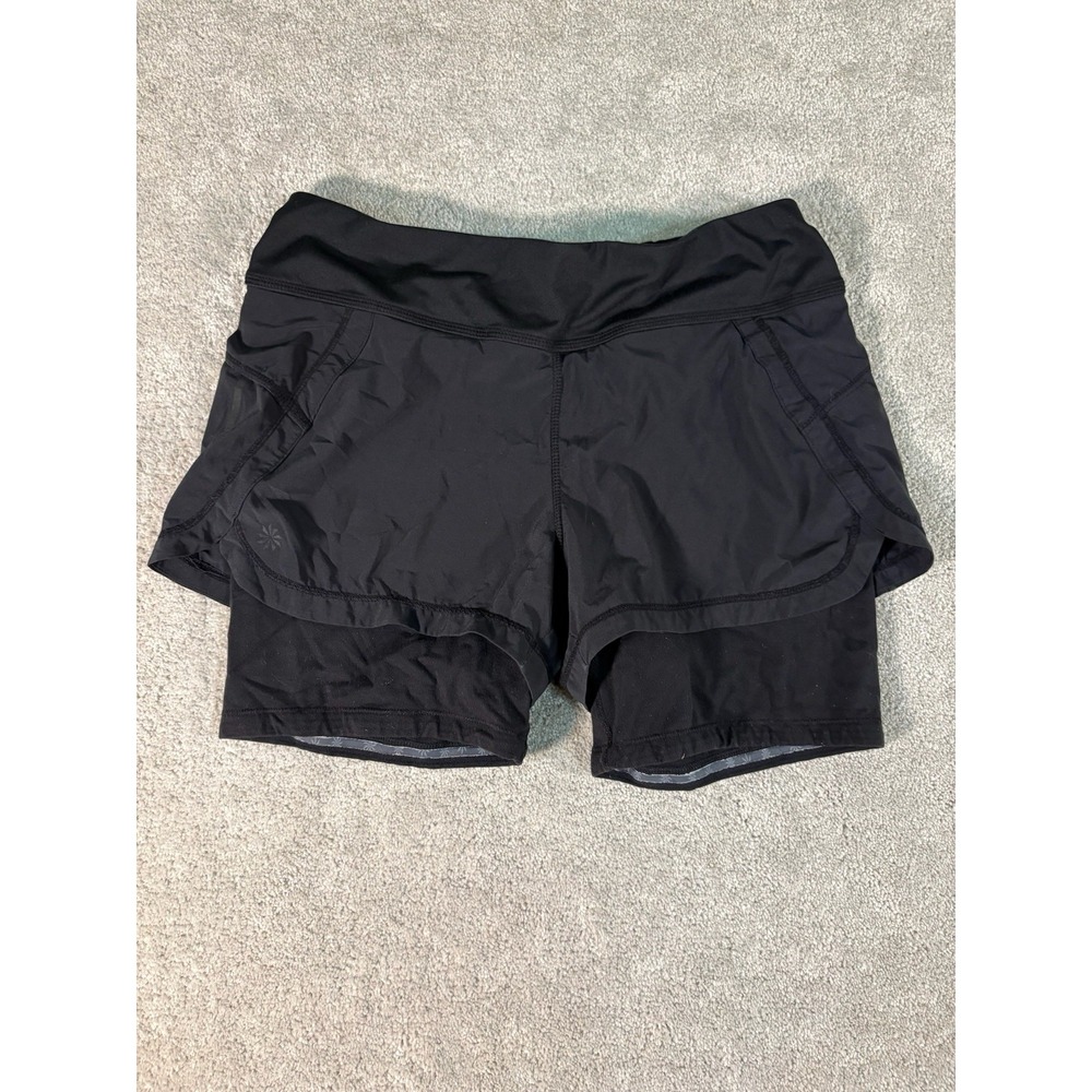 Athleta 2-in-1 Pulse Shortie‎ Athletic Workout Shorts Compression Black Small